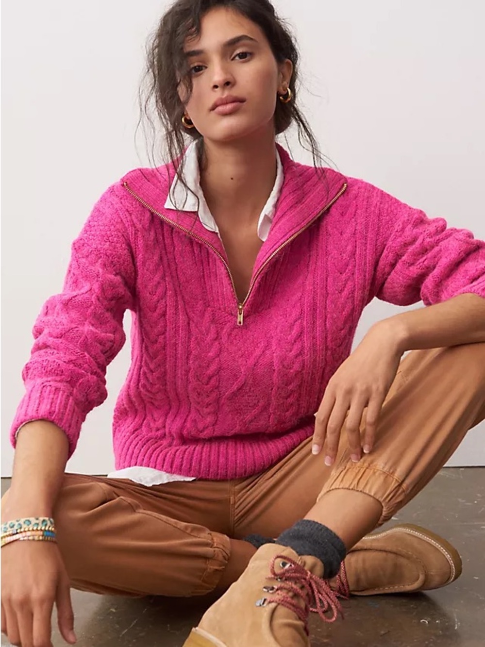 Anthropology Payton Cable Knit Pullover